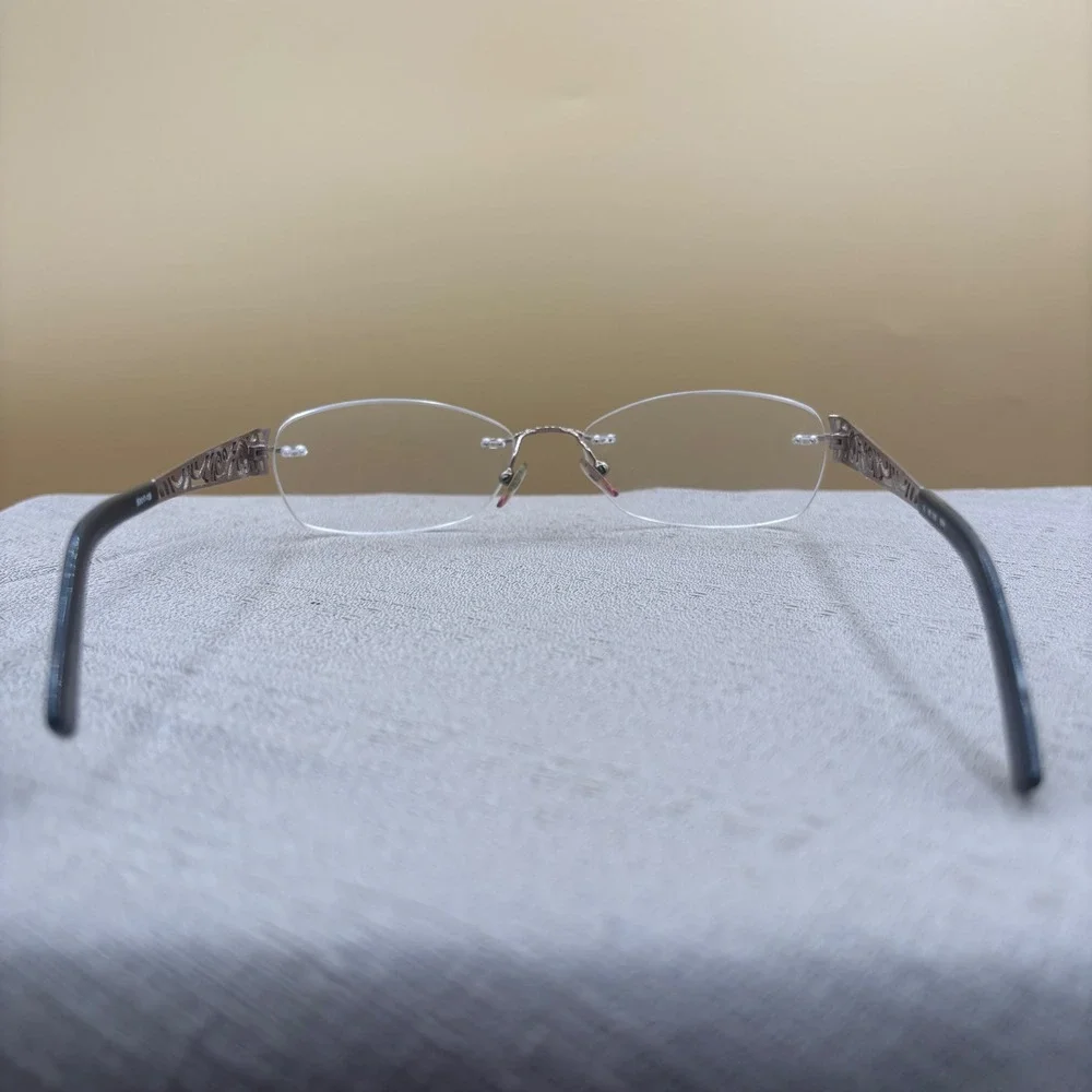 Y2K Office Siren Rimless‎ Filigree Eyeglasses Bronze Brown NR 339 BRN 53-17-135